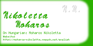 nikoletta moharos business card